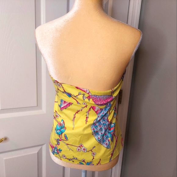 Tibi Yellow Cotton Strapless Top Size M - Picture 4 of 10
